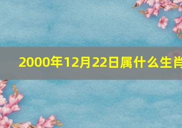 2000年12月22日属什么生肖