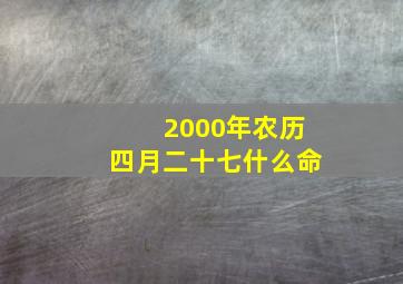 2000年农历四月二十七什么命