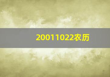 20011022农历