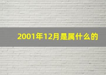 2001年12月是属什么的