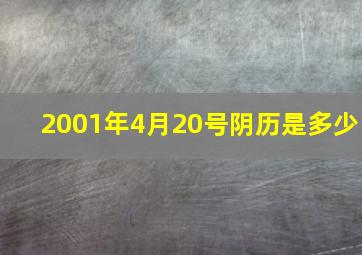 2001年4月20号阴历是多少