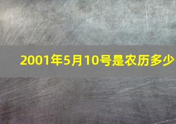 2001年5月10号是农历多少