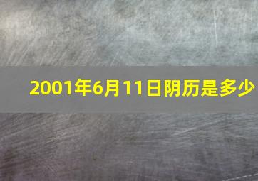 2001年6月11日阴历是多少