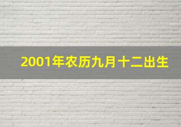 2001年农历九月十二出生