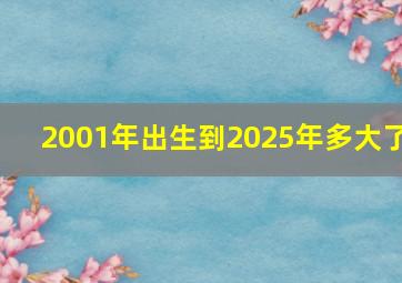 2001年出生到2025年多大了