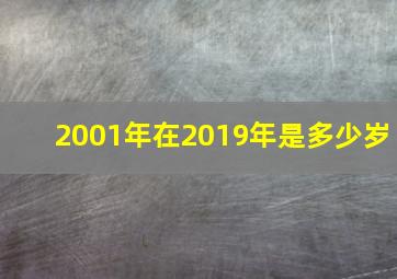 2001年在2019年是多少岁