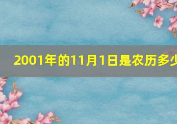 2001年的11月1日是农历多少