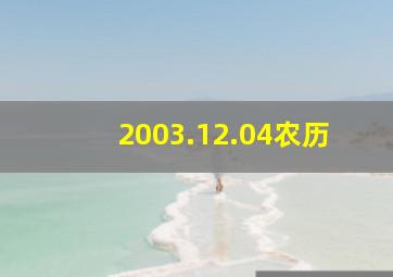 2003.12.04农历