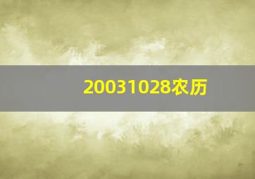 20031028农历