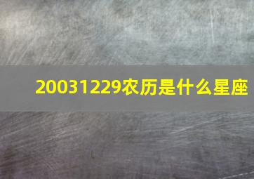 20031229农历是什么星座