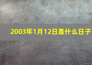 2003年1月12日是什么日子