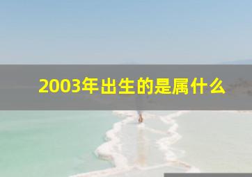 2003年出生的是属什么