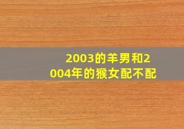 2003的羊男和2004年的猴女配不配