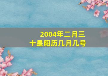 2004年二月三十是阳历几月几号