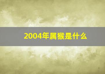 2004年属猴是什么