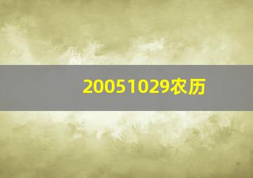 20051029农历