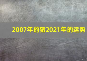 2007年的猪2021年的运势