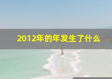 2012年的年发生了什么