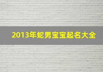 2013年蛇男宝宝起名大全