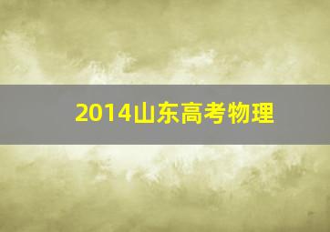 2014山东高考物理