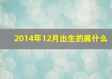 2014年12月出生的属什么