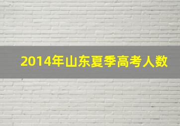 2014年山东夏季高考人数