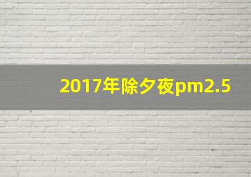 2017年除夕夜pm2.5