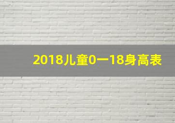 2018儿童0一18身高表