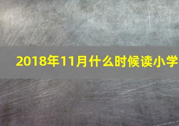 2018年11月什么时候读小学