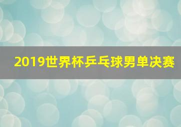 2019世界杯乒乓球男单决赛