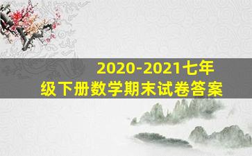 2020-2021七年级下册数学期末试卷答案