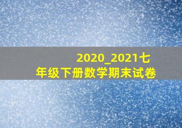 2020_2021七年级下册数学期末试卷