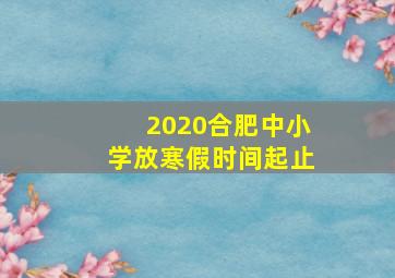 2020合肥中小学放寒假时间起止