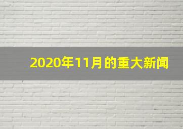 2020年11月的重大新闻