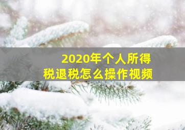 2020年个人所得税退税怎么操作视频