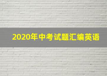 2020年中考试题汇编英语