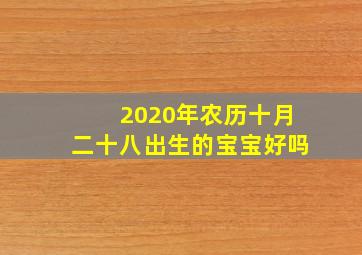 2020年农历十月二十八出生的宝宝好吗