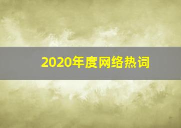 2020年度网络热词