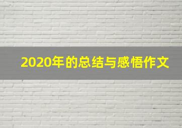 2020年的总结与感悟作文