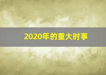 2020年的重大时事