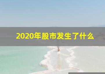 2020年股市发生了什么