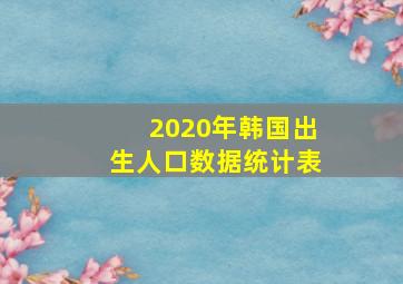 2020年韩国出生人口数据统计表