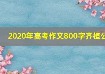 2020年高考作文800字齐桓公