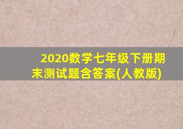 2020数学七年级下册期末测试题含答案(人教版)