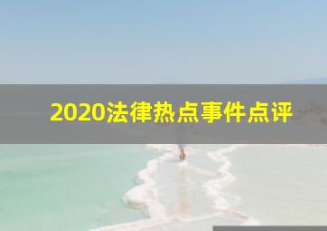 2020法律热点事件点评