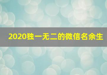 2020独一无二的微信名余生