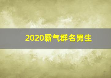 2020霸气群名男生