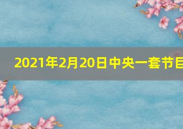 2021年2月20日中央一套节目