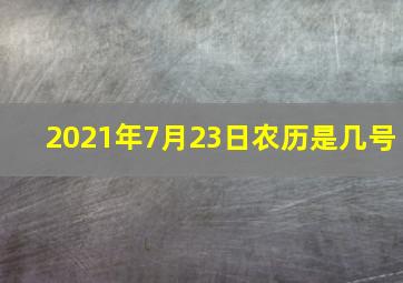 2021年7月23日农历是几号