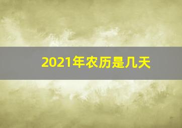 2021年农历是几天